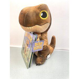 Dino Rock  T-Rex Dinosaur Stuffed Animal Plush Toy 13” With Story Book